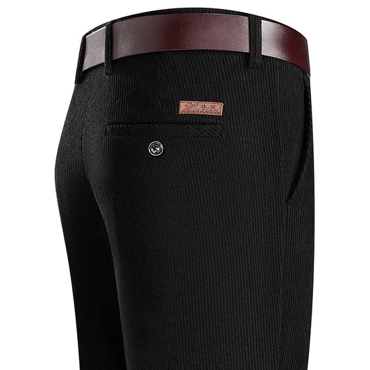 Men's Corduroy Pants Classic Casual Pants Straight Leg Regular Fit Streetwear Commuting with 5 Pockets
