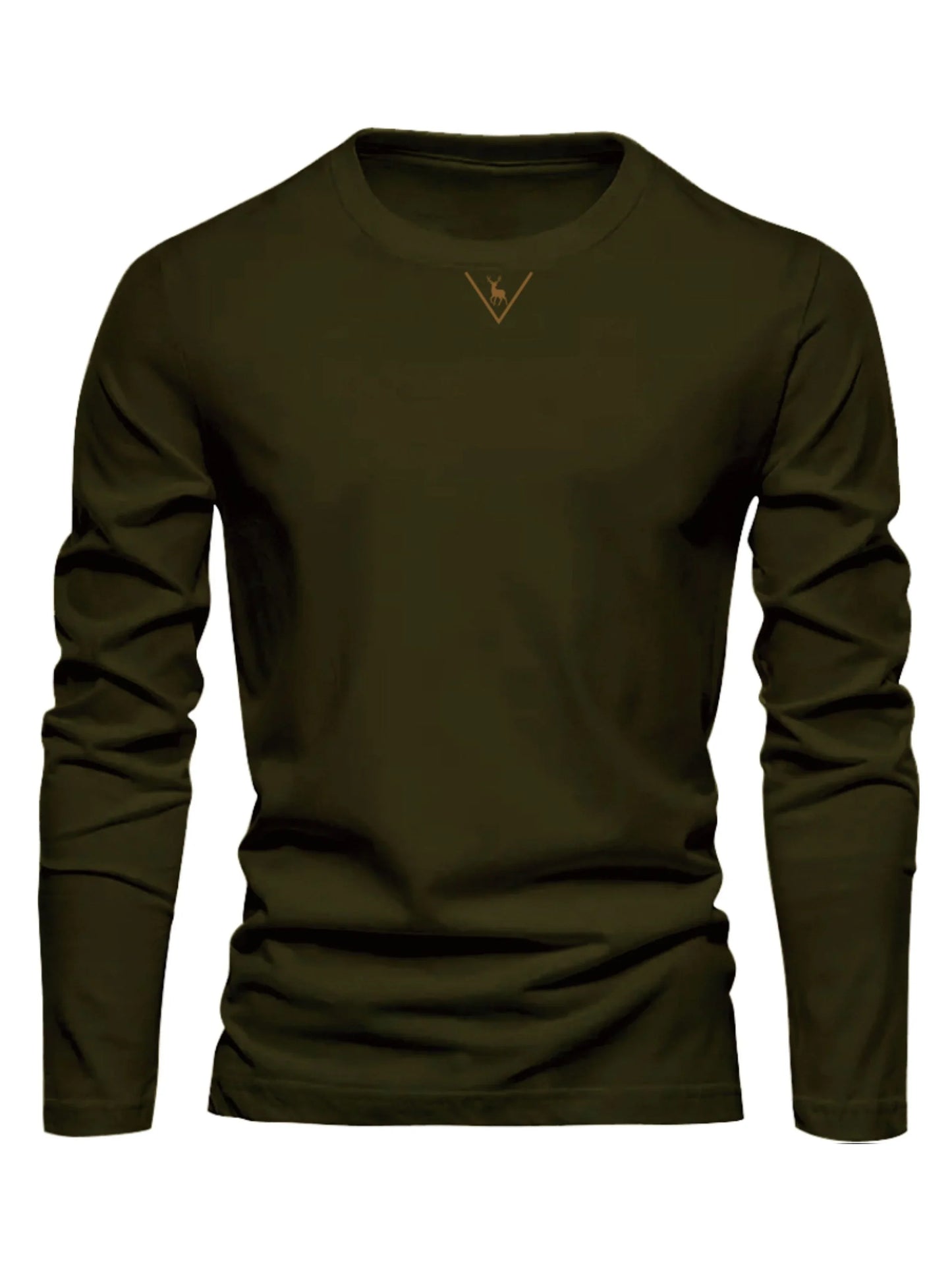 Fashionable California Pattern Print Men's 100% Cotton Loose and Comfortable Sports and Leisure Round Neck Long Sleeve T-shirt