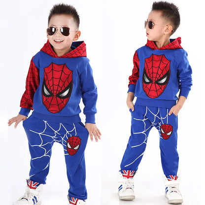 Spider-man Cartoon Children Costume Baby Boy Clothing Set Spring Coat Kid Pant 2pc Clothes Suit Girl Hoodies Sweatshirt Trousers