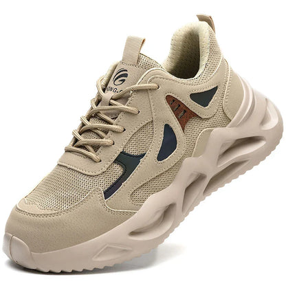 Breathable Men Work Shoes Indestructible Safety Shoes Lightweight Protective Sneakers Safety Steel Toe Shoes Men Puncture-Proof