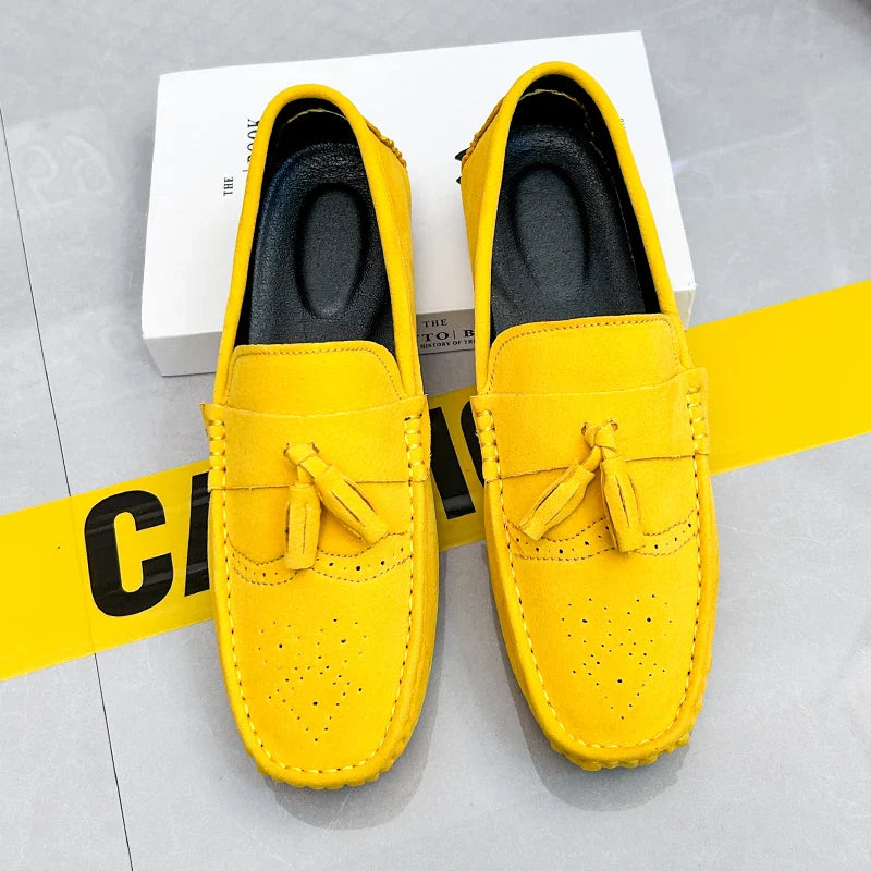 Loafers Men Casual Shoes Tassel Brogue Shoes Men Loafers Moccasins Breathable Slip on Big Size Driving Loafers for Men Shoes