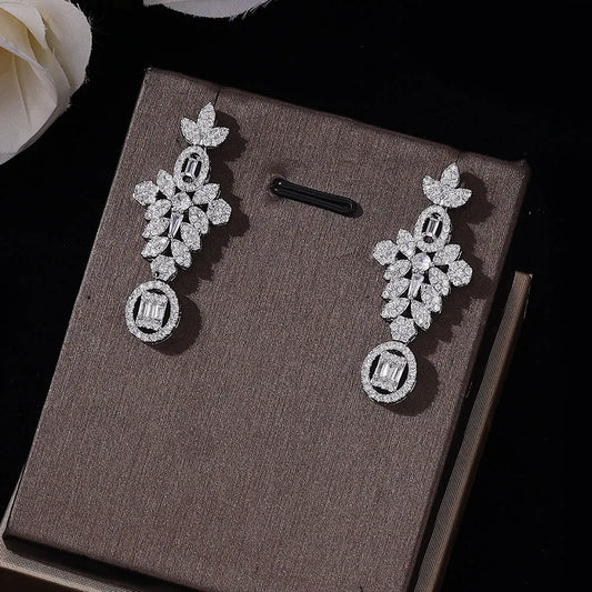 Bridal Zirconia For Women Party Luxury Dubai Necklace Bracelet Earringa Rings CZ Crystal Wedding Jewelry Sets