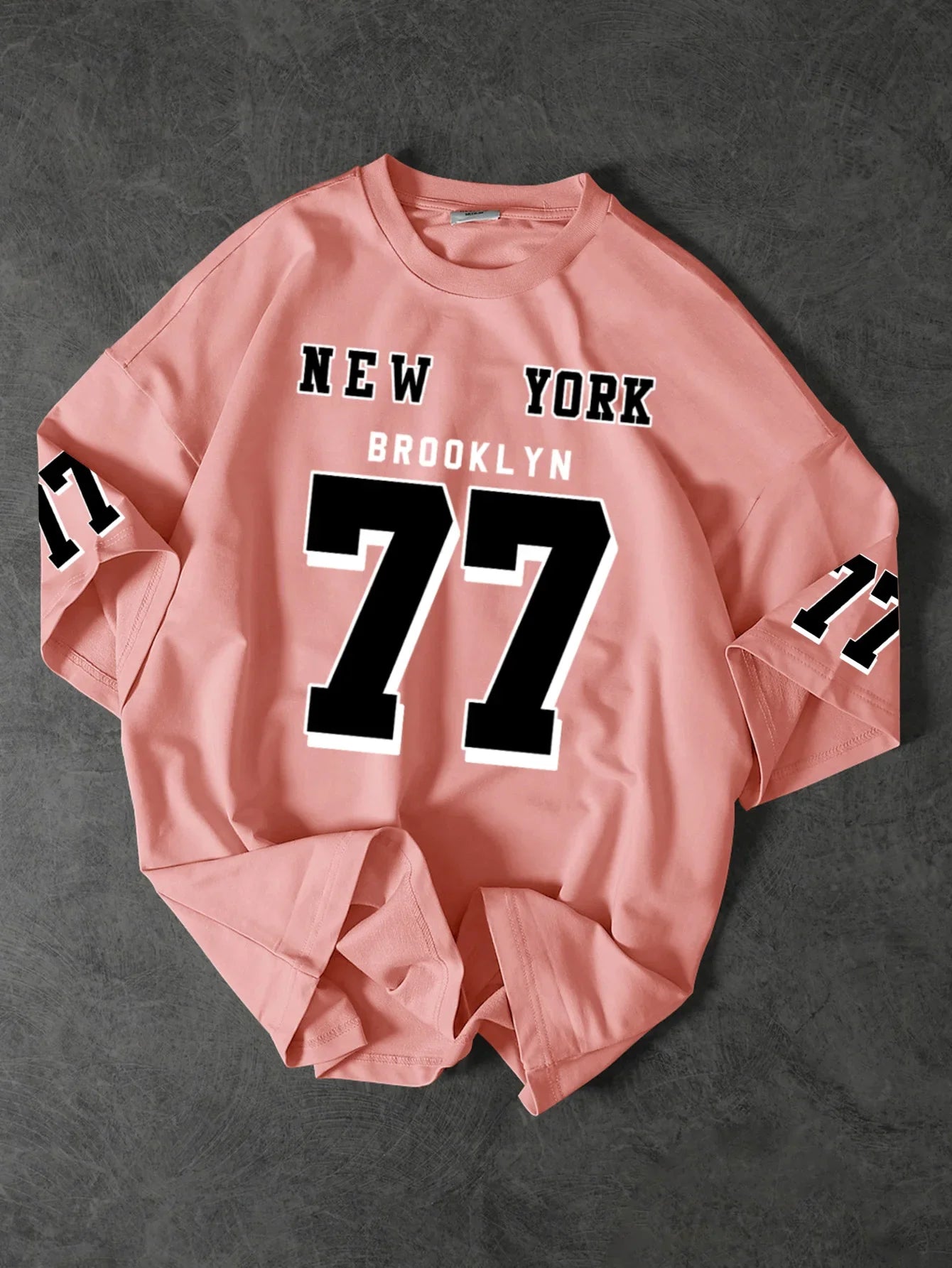 Men's Streetwear T-Shirt New York Brooklyn 77 Graphic Print Crew Neck Short Sleeve Polyester Tops With Sleeve Detail S-XXL