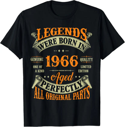 Vintage Legend Born in 1966 59th Birthday Tee 59 Years Old T-Shirt Custom Printed Graphic T Shirts Mens Clothing Ropa Hombre