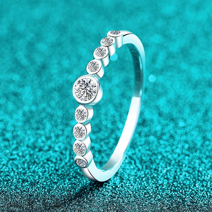 Full Moissanite Ring Engagement Rings for Women 925 Sterling Silver with White Gold Plated Wedding Promise Eternity Band
