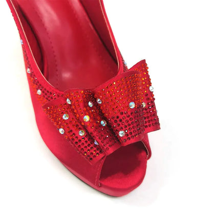 Shoes Matching Bag With Applique Mature African Ladies Super High Heels Sandals for Party Fashionable Italian Women