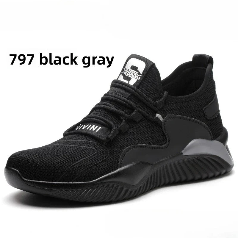 Lightweight All-Day Comfort Safety Shoes - Soft Sole Fashion Casual Work Sneakers for Long Standing-Fatigue Protective Footwear
