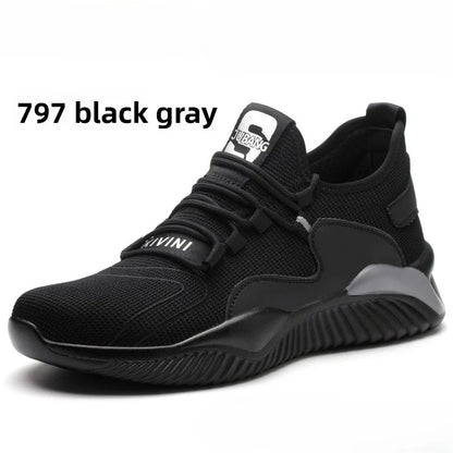 Lightweight All-Day Comfort Safety Shoes - Soft Sole Fashion Casual Work Sneakers for Long Standing-Fatigue Protective Footwear