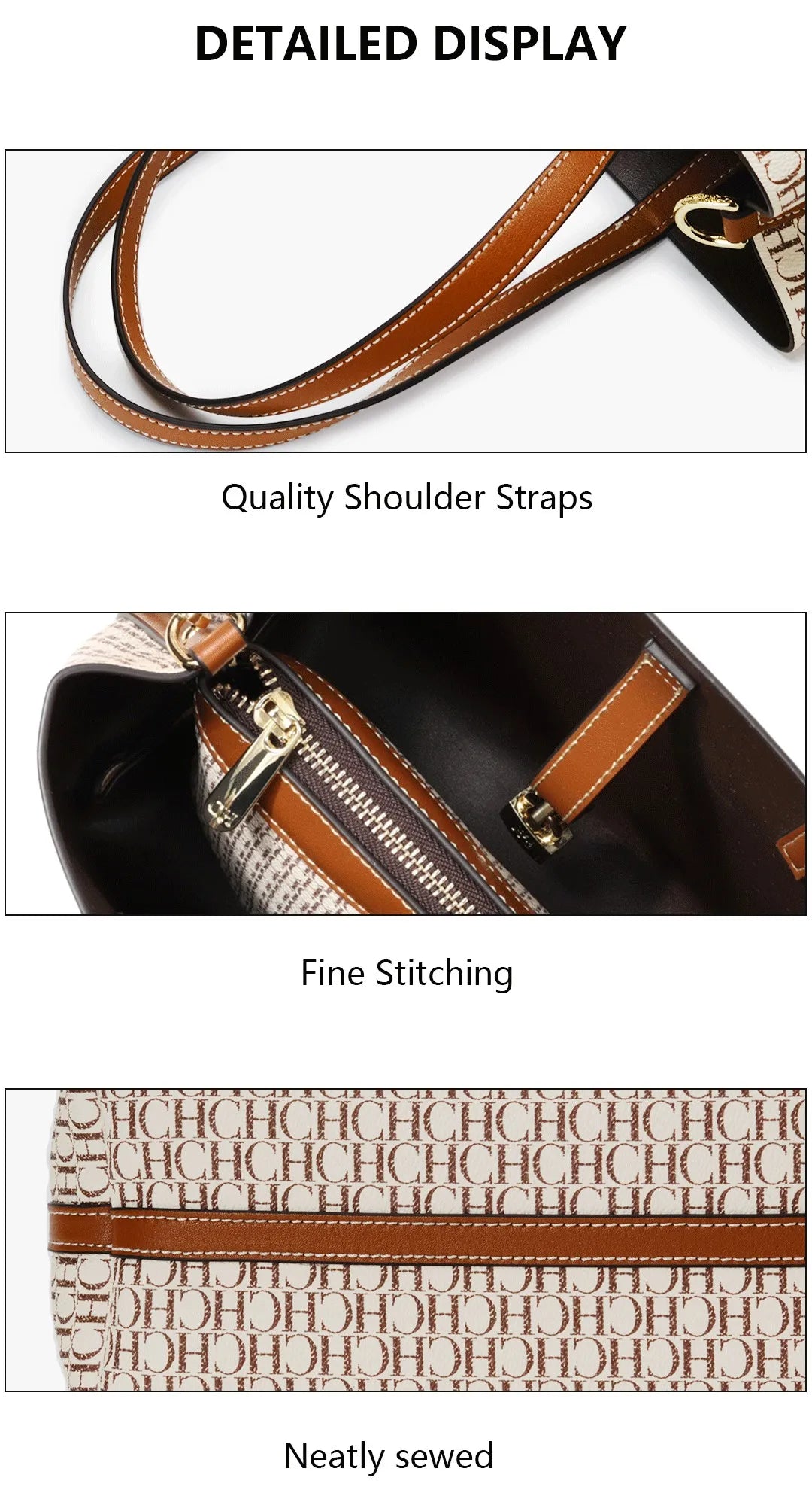 Women's Large Capacity Handbag Daily Commuting High-end Versatile PU Material Letter Printed Design Women's Crossbody Bag