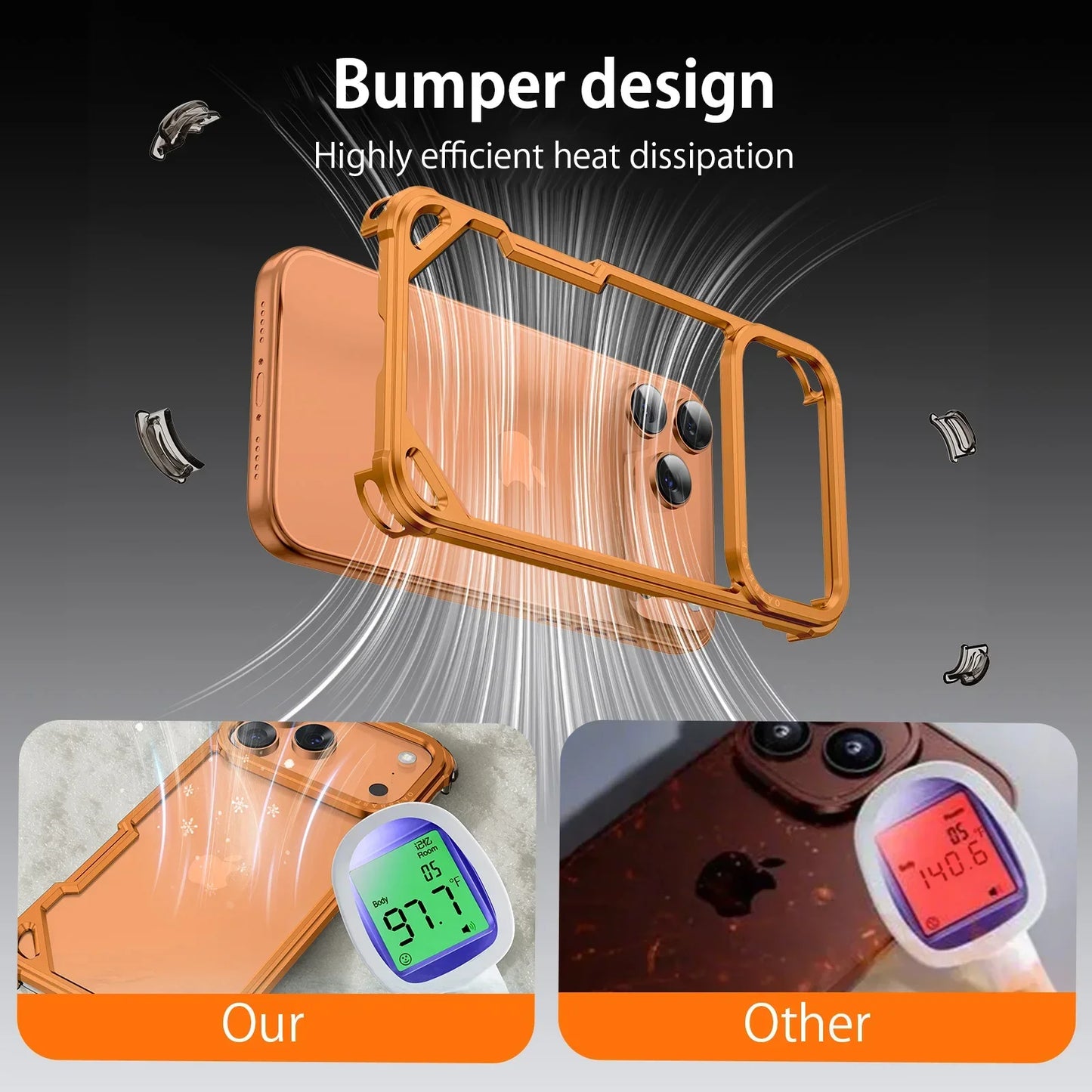 Metal Phone Case for iPhone 17 Pro/Pro Max/17/Air Case Minimalist Support Wireless Charging Ultra-thin Protecitve Case