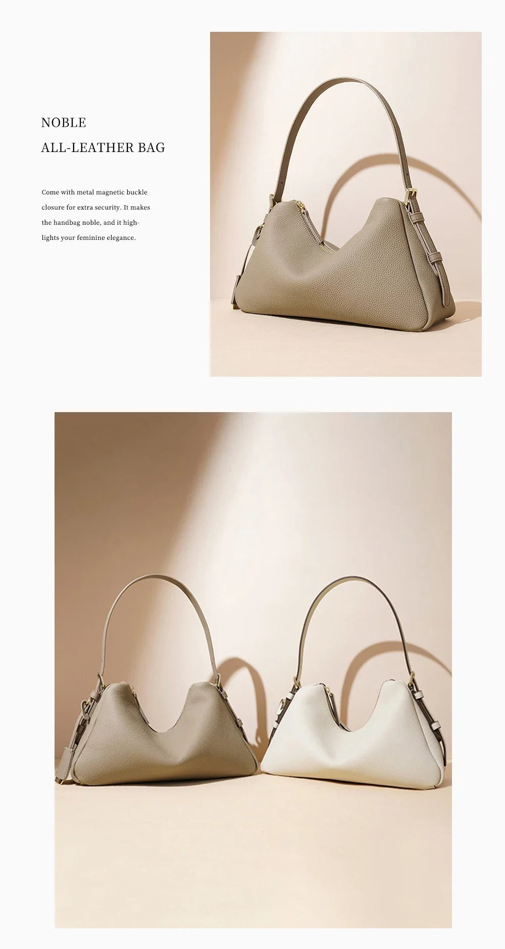 Genuine Leather Satchel Bags For Women Simple Fashion Ladies Underarm Handbag Large Capacity Shoulder Bag 2025 New