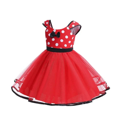 Minni Mouse Baby Girls Dress Fancy Birthday Party Cosplay Costume Polka Dot Cute Carnival Party Easter Costume for 1-5 Years
