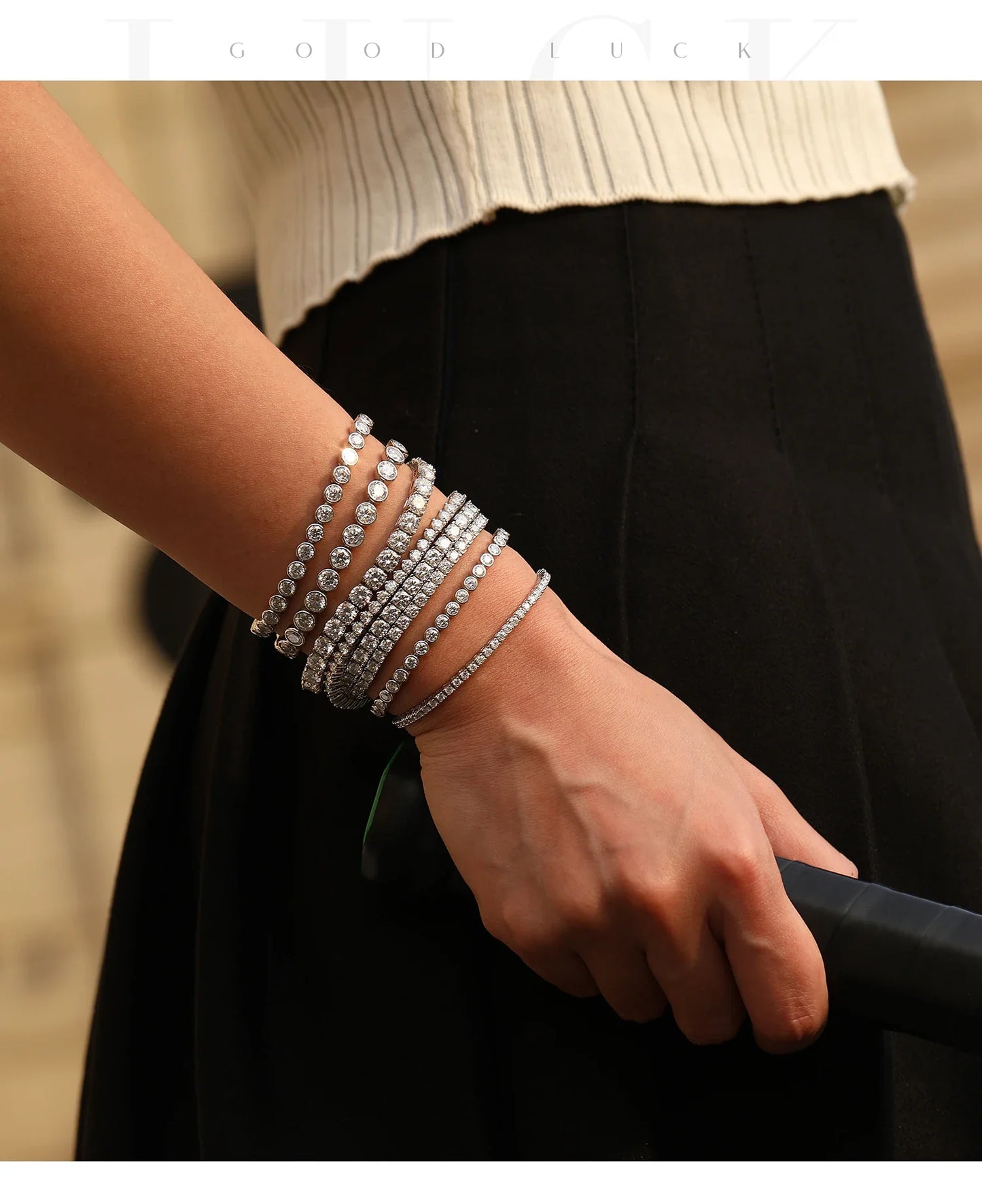 D VVS1 Moissanite Tennis Bracelet 925 Sterling Silver Single Row Classic with Box Bracelets for Women Man Fine Jewelry