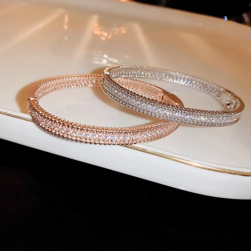 2mm Certified Moissanite Bangles For Women S925 Silver Trendy Wedding Party Bracelets 18K Gold Plated Fine Jewelry Gifts