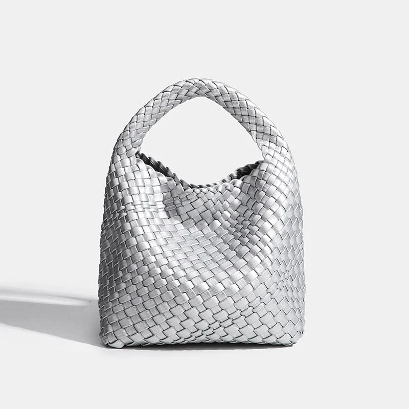 Designer bag Luxury 2024 woman bag Brand New Product PU Small size hand-woven bucket bag High quality Women's handbag