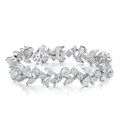 Marquise/Pear/Round Cut Full Moissanite Diamond Bracelets for Women 925 Silver Luxury Bridal Wedding Bracelet With Certificate