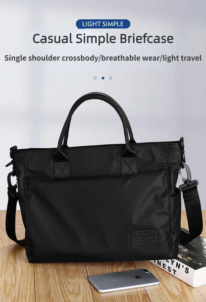 File Bag Carrying Briefcase Men's Business Bag Lawyer Office Computer Bag Horizontal Shoulder Crossbody Bag Men Bag