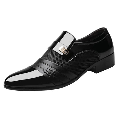 Men leather casual shoes business formal loafers large size versatile wedding footwear