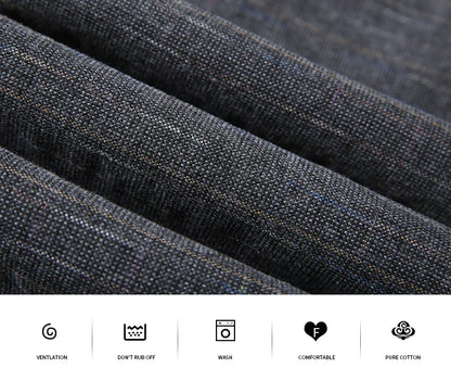 Spring Autumn New Men's Plaid Pants Black Blue Business Casual Formal Fashion Korean Classic Male Clothes Straight Trousers