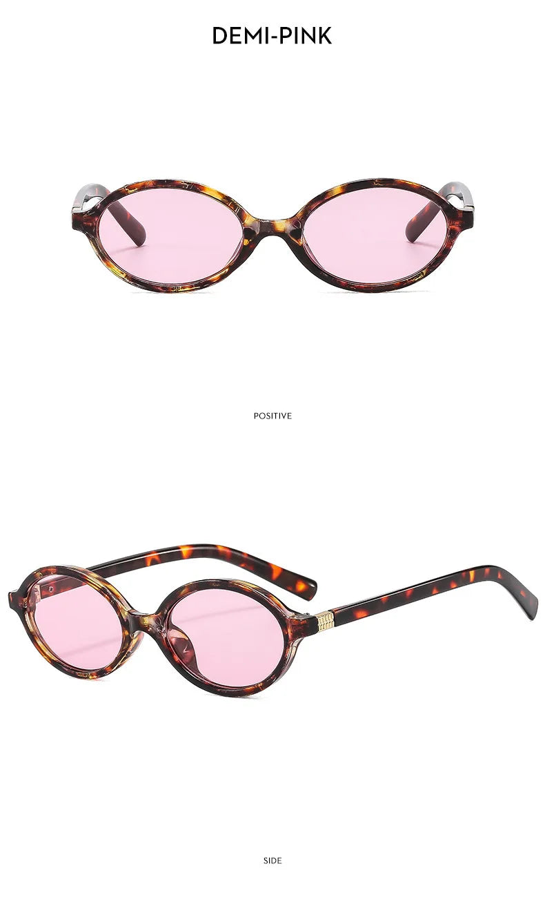 New Oval sunglasses For women Fashion Brand Black Small Frame Sun Glasses Female Retro Clear Lenses Eyewear Lady Trendy UV400