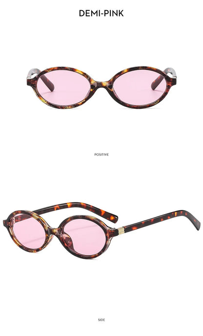 New Oval sunglasses For women Fashion Brand Black Small Frame Sun Glasses Female Retro Clear Lenses Eyewear Lady Trendy UV400
