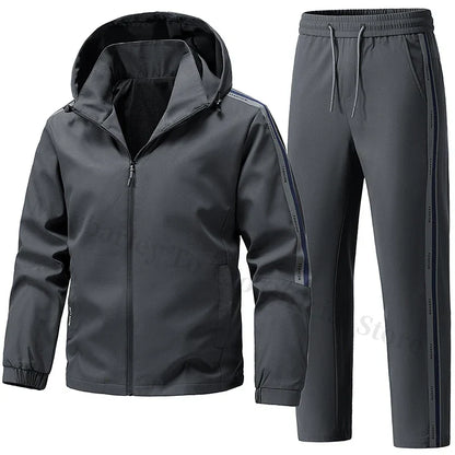 Men's Tracksuit Sets Autumn 2025 Fashion Sportswear Two Piece Sport Suit Jacket+Sweatpants Sweatsuit Men Sports Windproof Suit