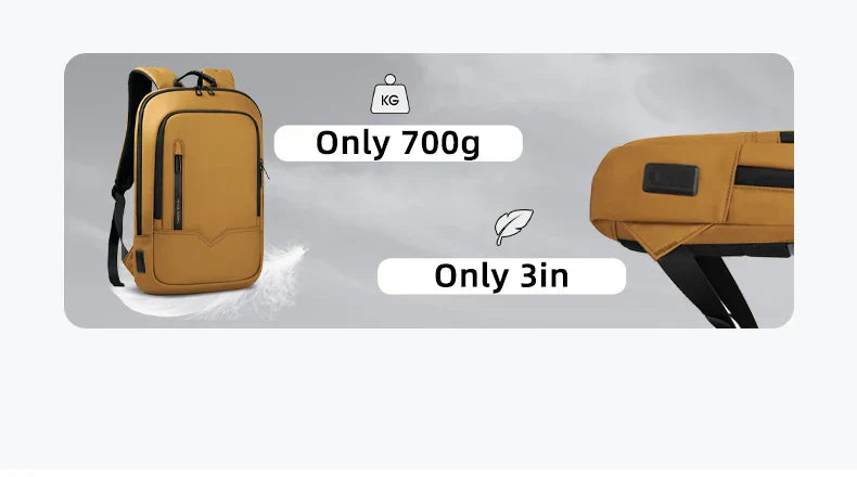 Thin Male Work Backpack Multifunctional Fashion 15.6 In Laptop Backpack Casual Waterproof Business Travel Daypack