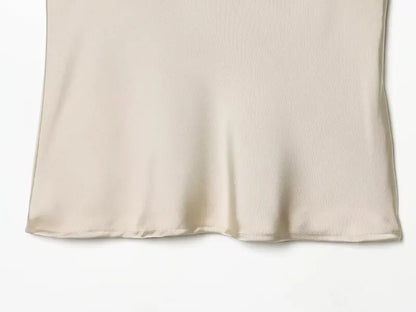 Women's Satin Lace Camisole - Sexy V-Neck Sleeveless Top for Summer, Perfect for Party & Beach Outfits, Comfortable Silky Feel