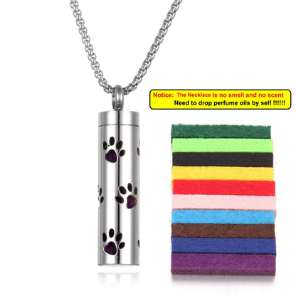 Long Strip Stainless Steel Aromatherapy Necklace Perfume Diffuser Essential Oil Diffuser Pendant Necklace Jewelry Accessories