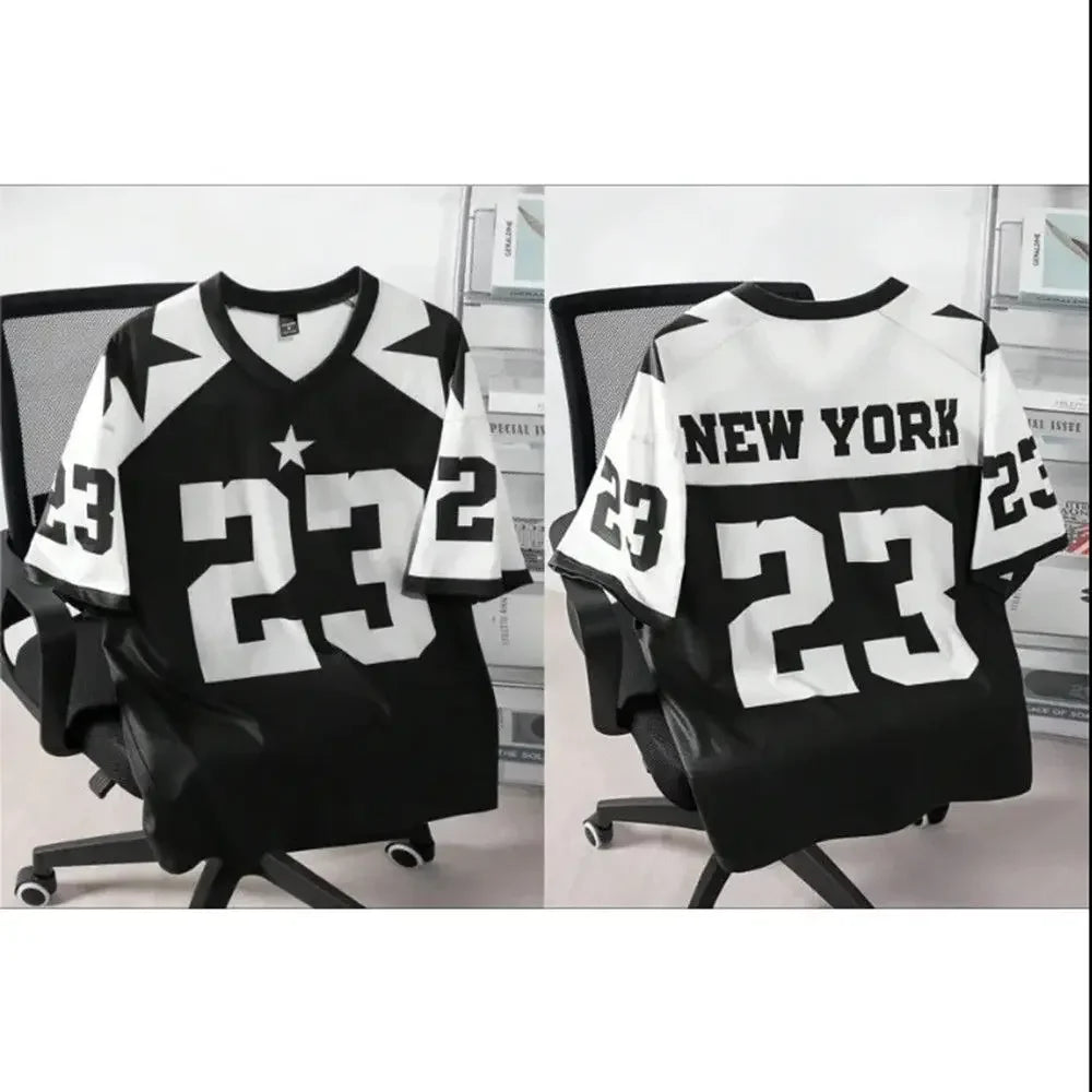 3D New York 23 Printed Men's Street Fashion Short Sleeved T-shirt Breathable Quick Drying Sports Casual T-shirt