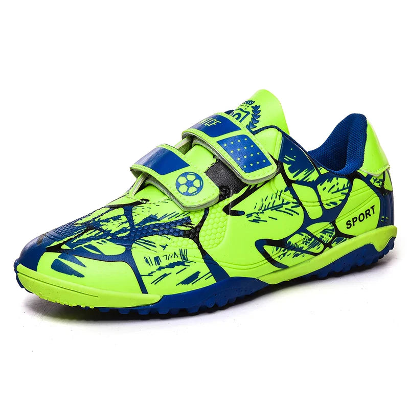 Kids Soccer Shoes HOOK&LOOP Football Sports Shoes Boy Outdoor Non-Slip Training Shoes Child Lightweight Children's Soccer Cleats