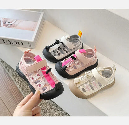 Children Sport Sandals Baby Soft Breathable Beach Sandals Summer Boys Girls Hollow Cool Running Shoes Kids Buckle Sandals