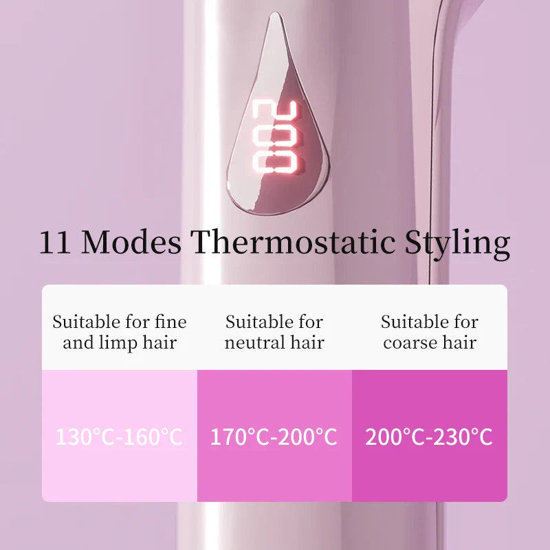 Curling Iron Hair Crimper 32mm Waver Beach Waves Curling Wand, Ionic Deep Waver Hair Curler Tool with Ceramic Pink, 1.25 Inch