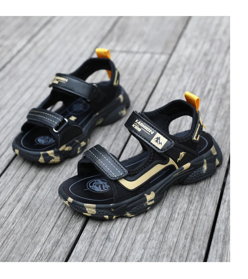 2025 Summer Boys Soft Sandals Fashion Children Shoes Autumn Light Cartoon Sandalias Flat Beach 4-12 Years Old Kids Shoes 12yrs