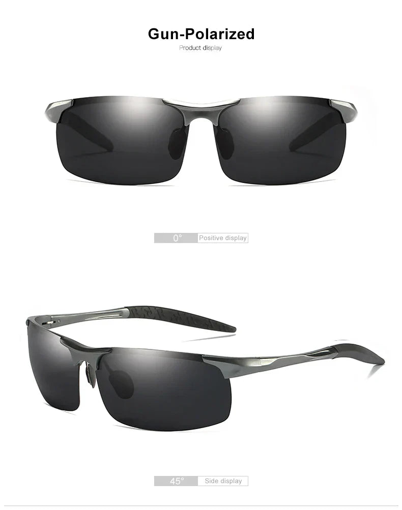 Aluminum Photochromic Sunglasses Men Polarized Day Night Driving Chameleon Glasses Anti-Glare Change Color Sun Glasses UV