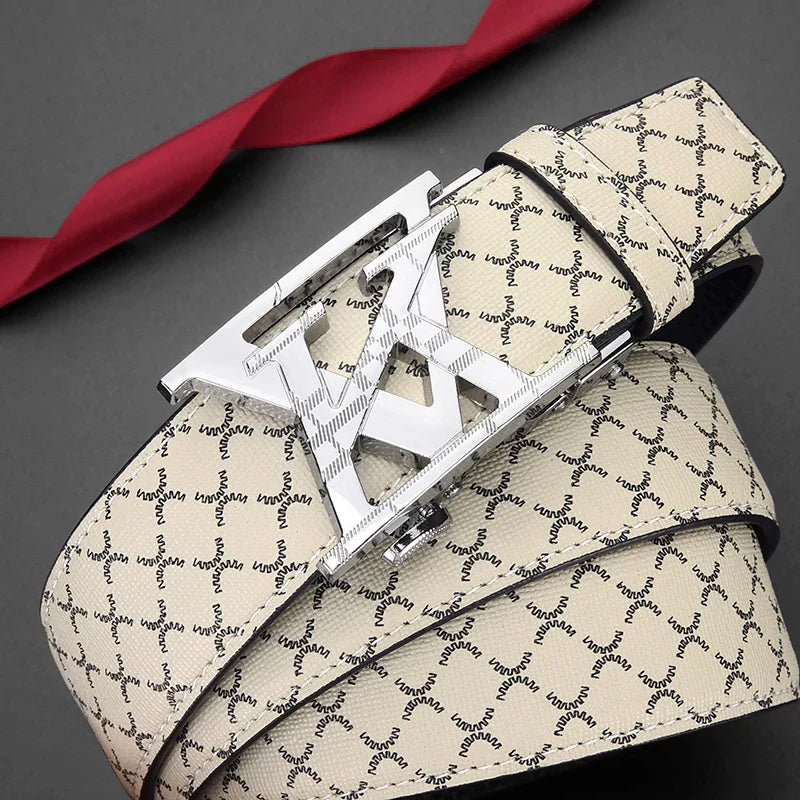 Fashionable Simple Men's Belt High Quality Men's Business Automatic Buckle Belt Retro Men's Casual Wear Belt