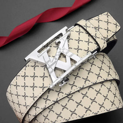 Fashionable Simple Men's Belt High Quality Men's Business Automatic Buckle Belt Retro Men's Casual Wear Belt