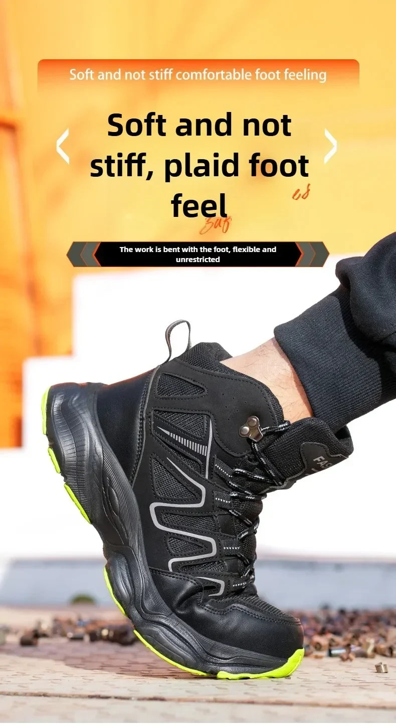 Ankle-Length Men Safety Boots Anti-smash Anti-stab Construction Work Steel Toe Shoes Male Work Boots Work Safety Shoes