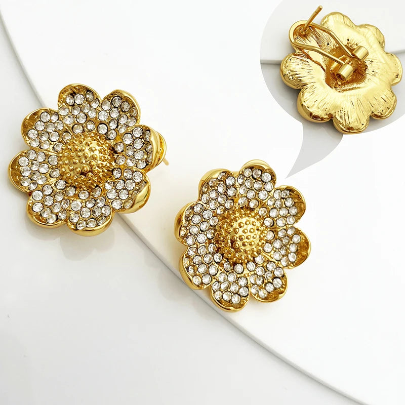 Vintage Jewelry Sets For Women Plant Flower Big Pendant Quality Necklace Earrings Ring Bracelet Set Jewelry Trending