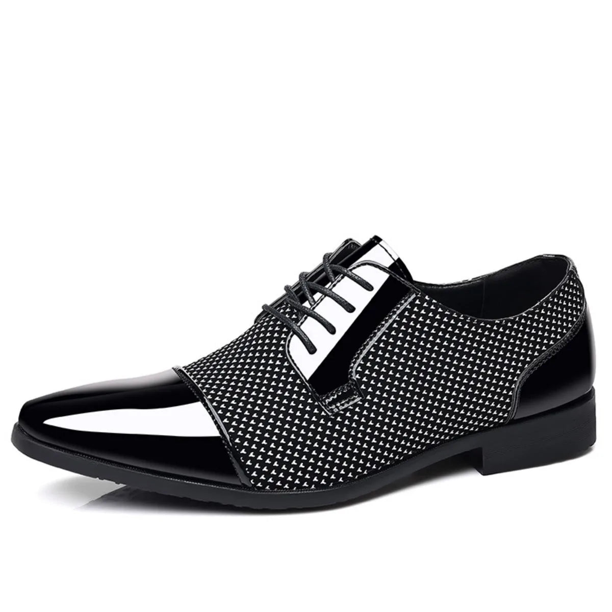 Men's Dress Shoes Classic Lace-up Formal Oxfords Modern Tuxedo Business Casual Scale Pattern Comfort Formal Shoes for Men