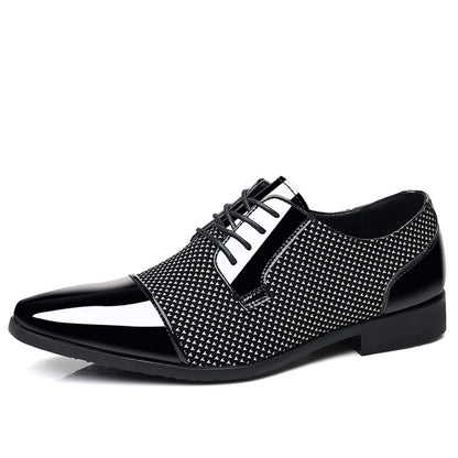 Men's Dress Shoes Classic Lace-up Formal Oxfords Modern Tuxedo Business Casual Scale Pattern Comfort Formal Shoes for Men