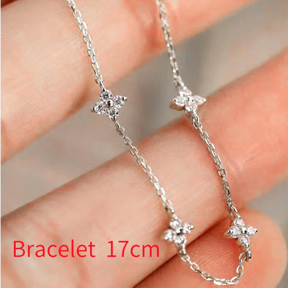100% 925 Sterling Silver Turquoise Crystal Petal Patter Pendant Necklaces For Women Delicate Wedding Jewelry Collar Mujer