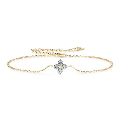 4-Leaf Clover GRA Certified 0.9cttw D Color Moissanite Diamond Bracelet for Woman 925 Silver Link Bracelets Fine Jewelry