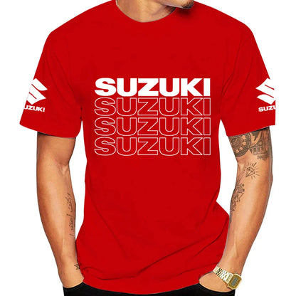 New Summer Racing Motorcycle 100% Cotton Trendy Men T-shirt Daily Outdoor Sports Party Casual Loose Street Short-sleeve