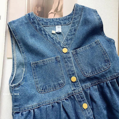 Cowboy Shoulder Strap Dress Female Design Sense Niche Spring And Autumn Slimming Sleeveless Camisole Vest Short Skirt