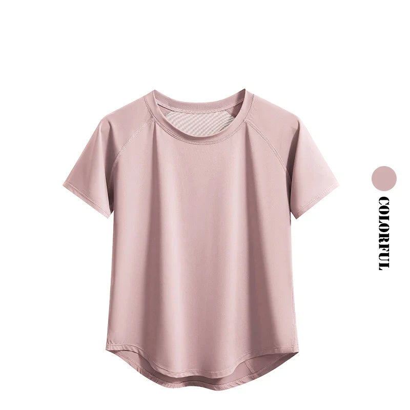 Yoga Tops Sportswear Woman Gym Shirts Breathable Quick Dry Short Sleeve Workout T Shirt Jogger Running T Shirt Yogawear New
