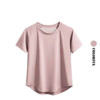 Yoga Tops Sportswear Woman Gym Shirts Breathable Quick Dry Short Sleeve Workout T Shirt Jogger Running T Shirt Yogawear New