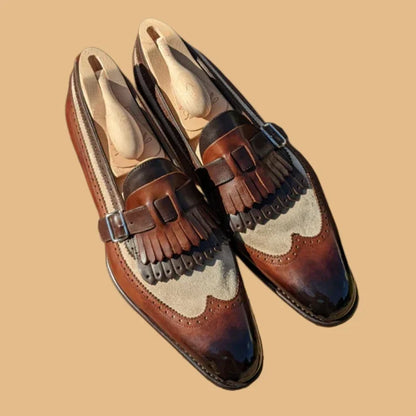 New Men Loafers Shoes Tassels Round Toe Slip-On Dress Shoes for Men Handmade Pu Leather Business Fashion Mens Shoes