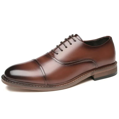 Office Men's round Toe Business Shoes Summer 2024 Formal Leather Oxford Derby Korean Style Wedding Single Shoes Microfiber