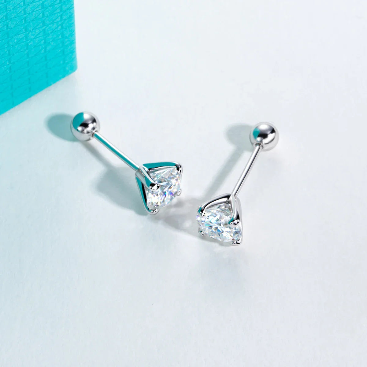 1ct D Color Moissanite Classic Earring 925 Sterling Silver 18K Plated Stud Earrings for Woman Fine Jewelry Wholesale
